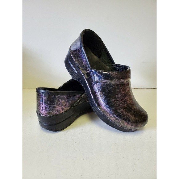 DANSKO Professional Lightning Multi Color Patent Leather Clogs Shoes Size 37 - Picture 1 of 10